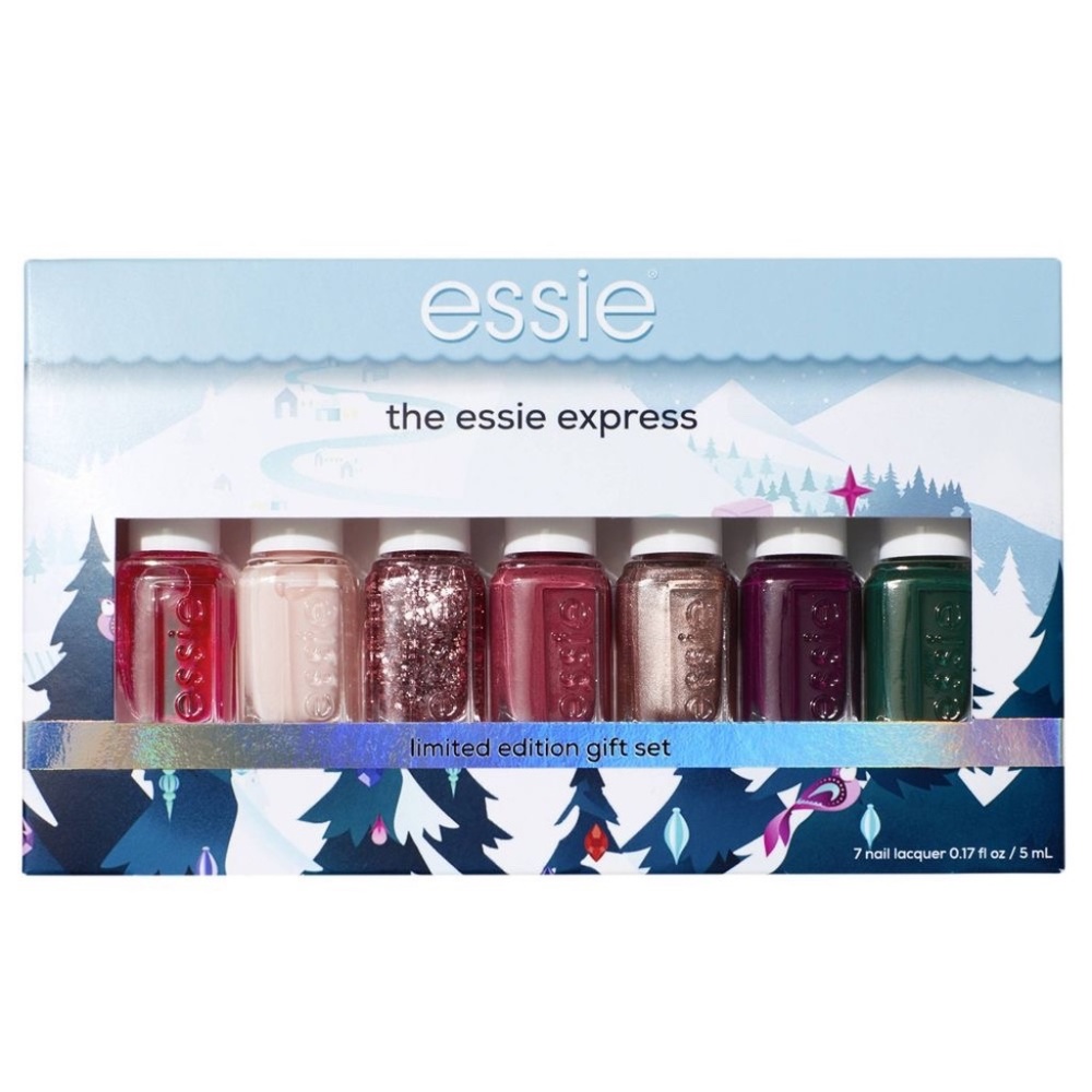 NWT essie Nail Polish Minis Holiday Kit - Pinks, Purples & Green - 7pc